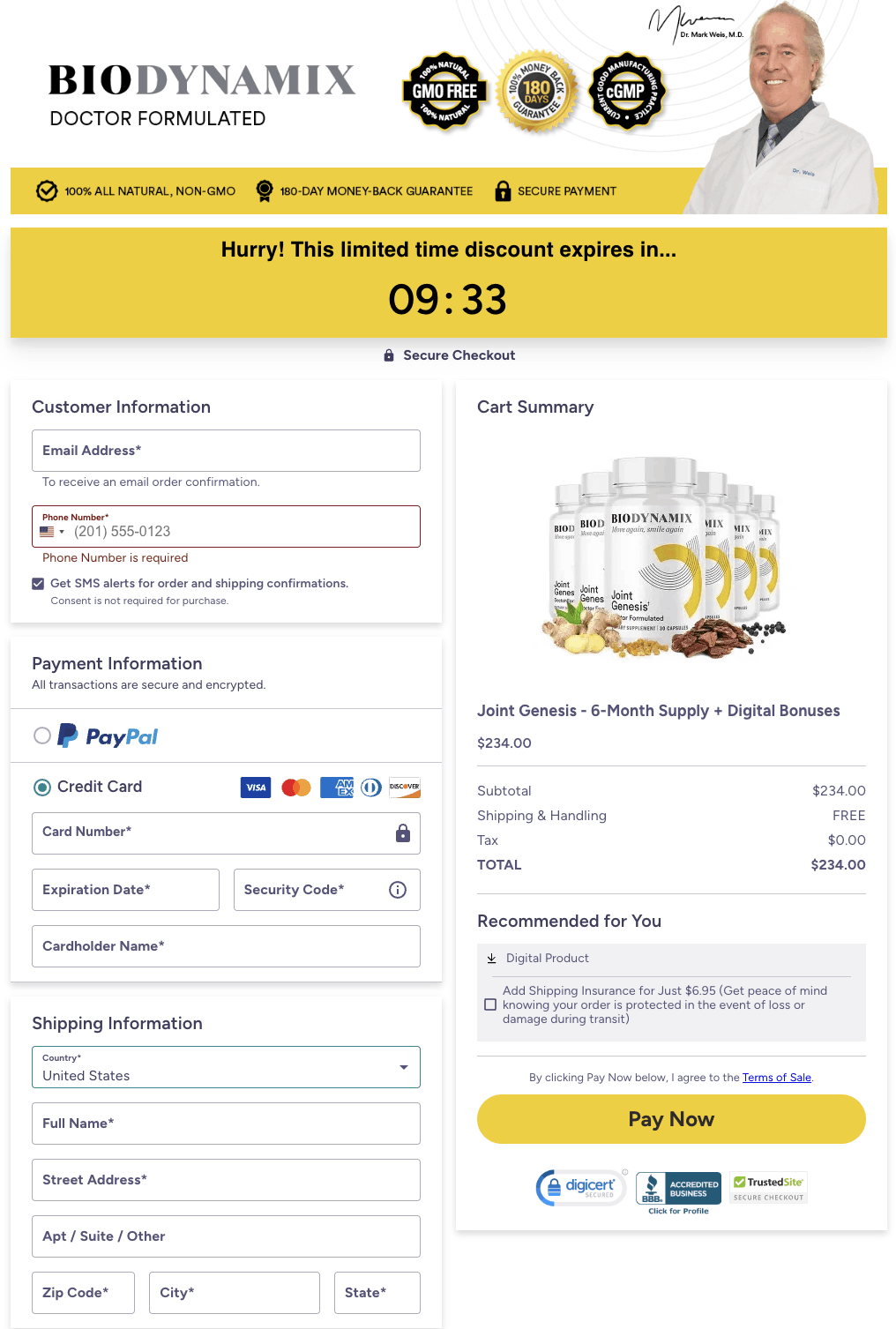 Joint Genesis Order - Buy Now